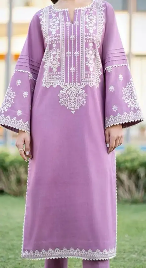 3S1 605 lawn 2 pc Embroidered 